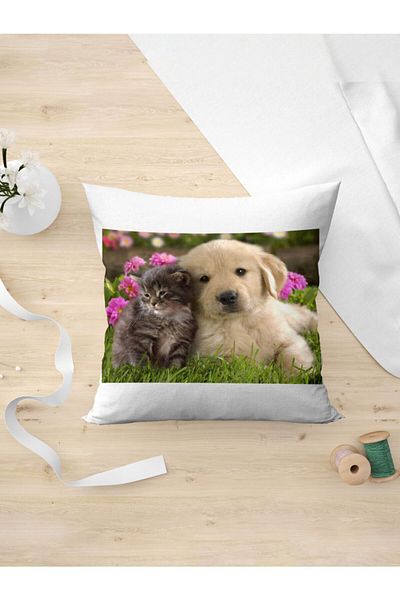 Panorama Ajans Χαριτωμένα ζώα Cat Dog Friend Μαξιλαροθήκη