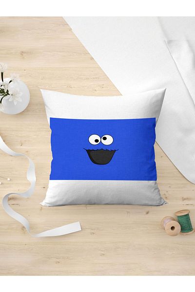 Panorama Ajans Μαξιλαροθήκη Cookie Monster Sesame Street Μπλε διανυσματική μαξιλαροθήκη
