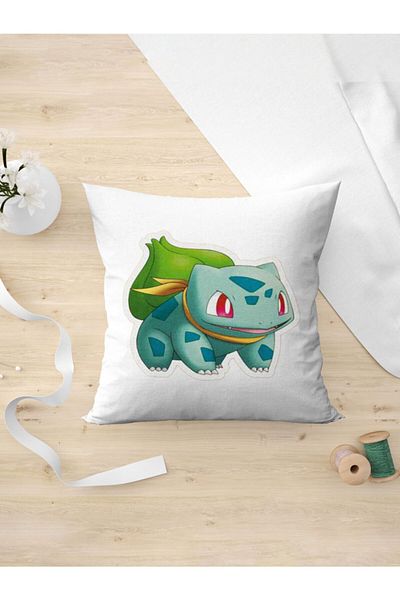 Panorama Ajans Bulbasaur Sticker Design Pillow Case for Pokemon Fans