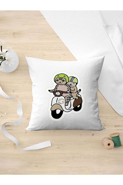 Panorama Ajans Μαξιλαροθήκη δώρου Sweet Cat Vespa Biker Lover