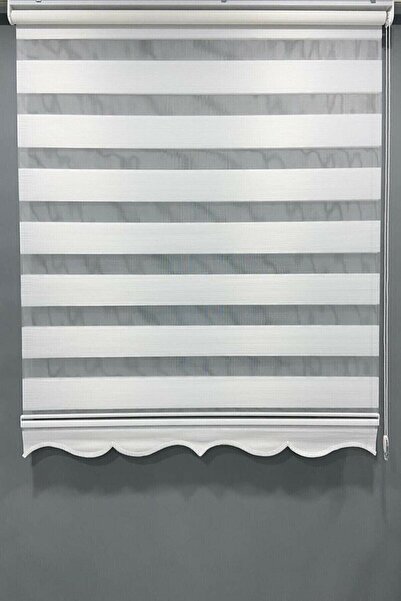 Babacan Home Design Stor Zebra Perde Mikro Plise Beyaz Etek Dilimli 30 X 30