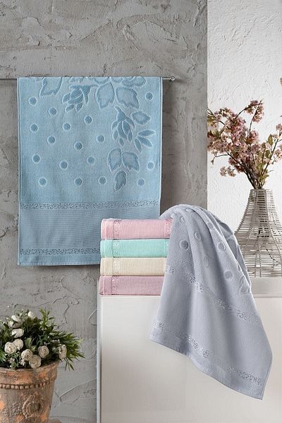 Fiesta 30x50 Assortment of 6 Etamin Jacquard Canvas Embroidered Kitchen Towels