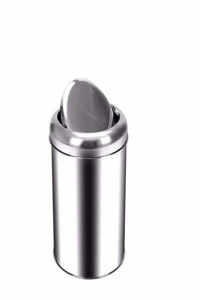 KG-GOLDPAPER 11 Litre Iç Hacimli Paslanmaz Krom Çelik Pratik Döner Kapaklı Ba...