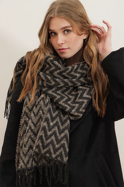 Trend Alaçatı Stili Schultertuch - Grau - Casual