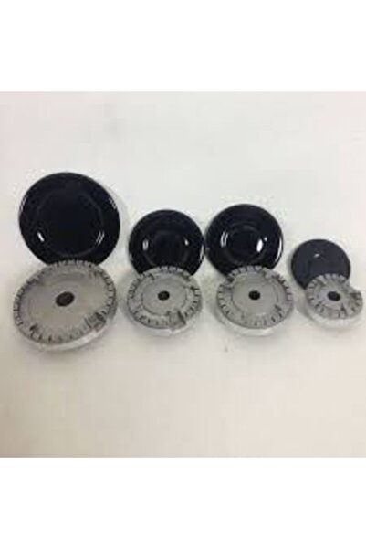 Uzel 4 Gözlü Ocak Bek Takımı Ve Siyah Emaye Kaplı Bek Kapağı Takımı 8'li Set