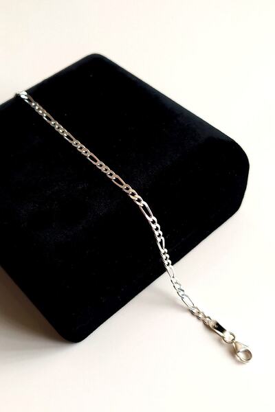 Piraye Silver 925 Ayar Gümüş 4 Mm Figaro Bileklik