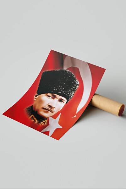 Türk Bayraklı Atatürk Posteri 50x70