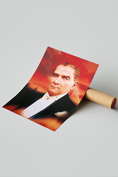 Tekin Ozalit Türk Bayraklı Atatürk Posteri 50x70