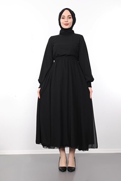 Giza Giyim Μανίκι Gipeli Μαύρο Φόρεμα Hijab