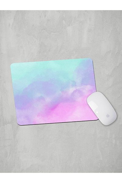 Panorama Ajans Plain Pastel Color Cloud Blue Pink Minimal Mouse Pad