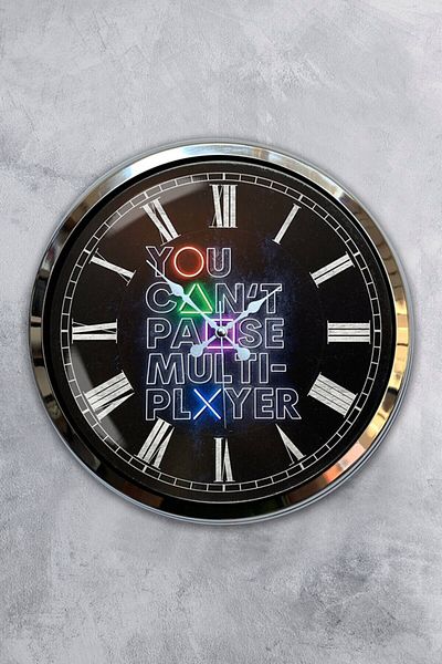 Kasva Concept Gift Decorative 40 Cm Chrome Metal Cool Wall Clock