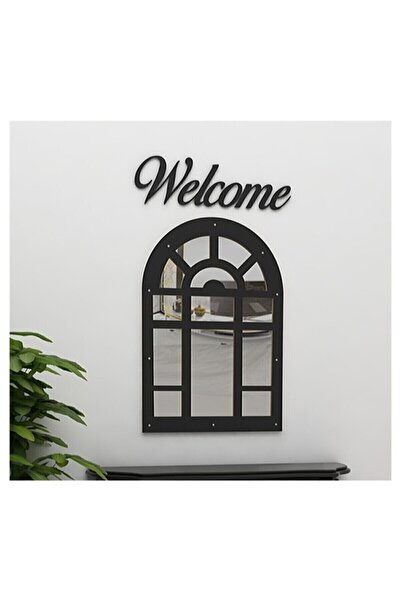 Genel Markalar Dekoratif Akrilik Pencere Model Pleksi Ayna Ahşap Çerçeve Siya...