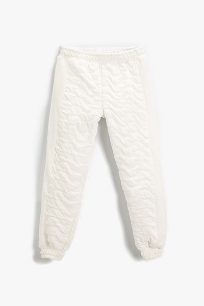 Koton Pantaloni de sport ecru pentru fete 2WKG40026AK