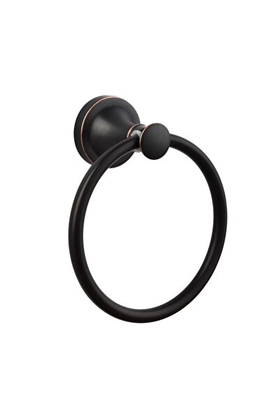 Fause Daire Havluluk Linos Fırçalanmış Siyah