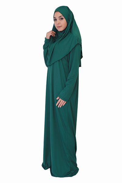 ZEHRANAZ NAMAZ ELBİSESİ Kaaba Green Non-Zipper Prayer Dress