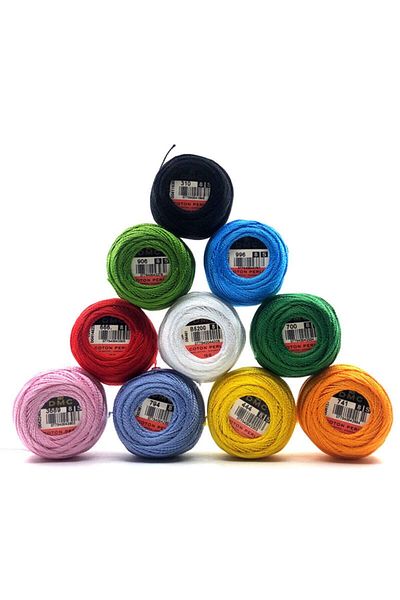 Dmc Koton Perle 10 Pieces Basic Color Etamine Decorative Embroidery Tapestry Thread Set