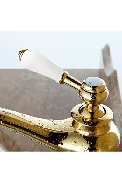 Fause Rustik Lavabo Bataryası Vintage Altın Gold Klb100-g