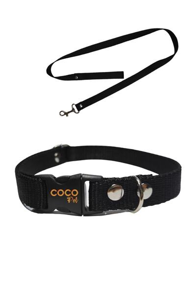 Cocopet Köpek Boyun Tasması Gezdirme Ipi Small Siyah Küçük Irklar Için 25-40 Cm
