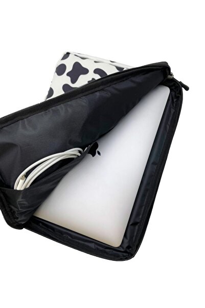 Differ Studio 13-14 بوصة بقرة أسود-أبيض مقاوم للماء كمبيوتر محمول/ماك بوك/دفتر/حقيبة/حقيبة