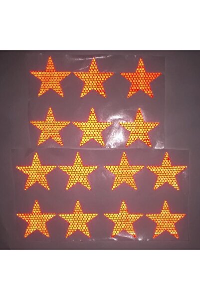 ÖZKAŞ 6'lı Bagaj Yıldız Reflektörlü Işıldak Yapıştırma Kırmızı Renk