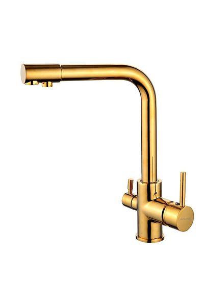 Fause Sink Faucet with Purification Outlet Gold Gold Kar102-g