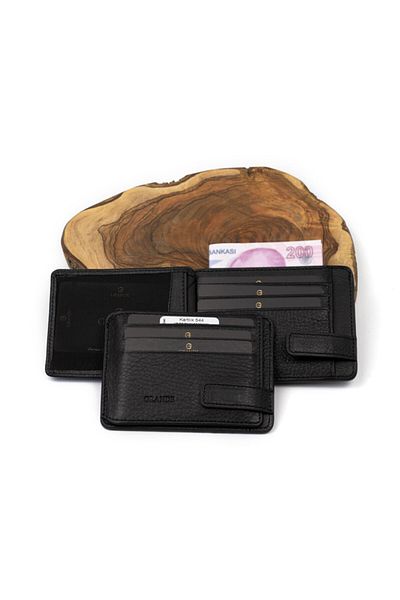 Grande 544 Genuine Leather Men's Magnetic Card Holder/Wallet