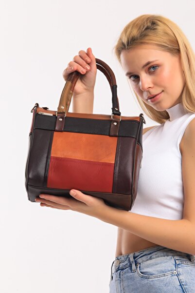 fubileather Taška do ruky a přes rameno s měkkou texturou z pravé kůže