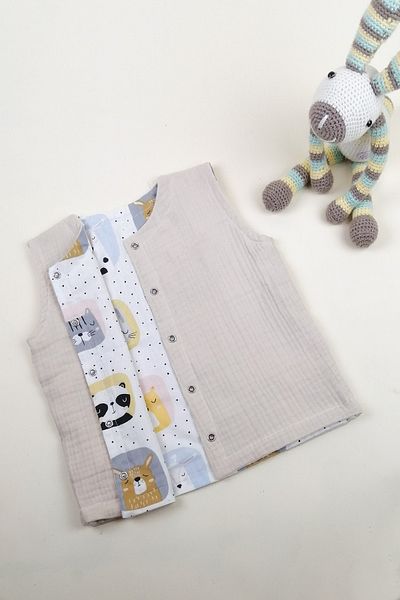 la mure baby 100% Organic Muslin Baby & Kids Vest Two-Way