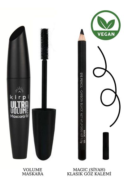 Kirpi Ultra Volume Mascara Dark Black Eye Pencil - Magic