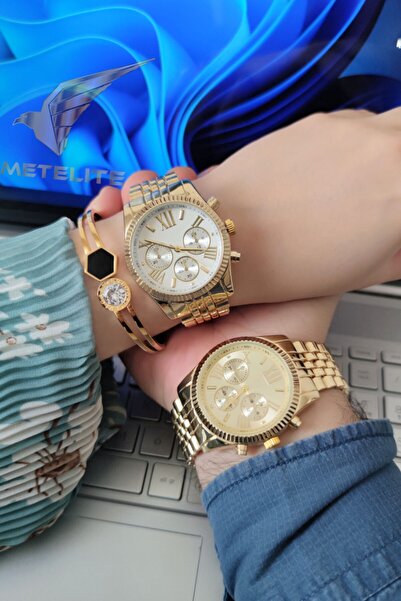 Tulpar Couple Wristwatch Metal Cord Analog Dear Watches in Special Box