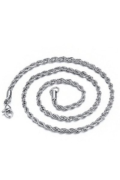 Nev Tasarım Unisex Silver Color Steel Rope Chain