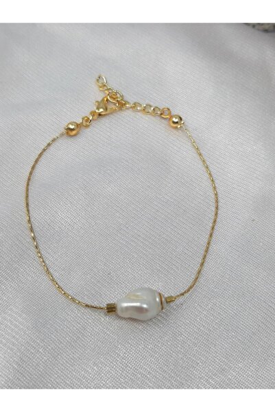 Suerte Accessories Gerçek Mayorka Inci El Yapımı Gold Zincirli Minimal Özel T...