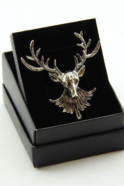 Zaim Aksesuar Gümüş Rengi Ren Geyiği Broş