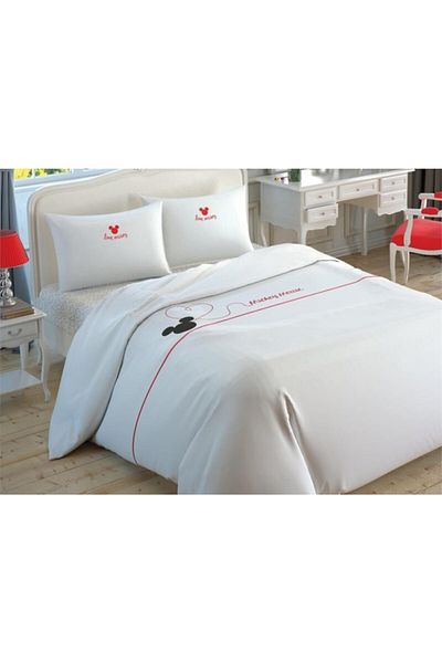 Taç Set cuvertură de pilota cu licență dublă Mınnie & Mickey Brodery