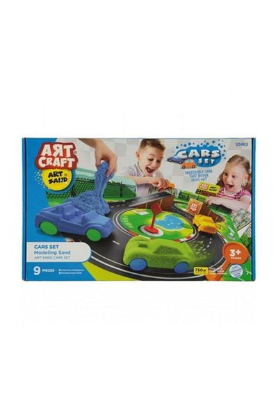 Art Craft Non-Drying Kinetic Play Sand Cars Set