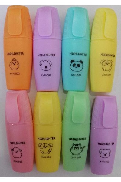 FABI Mini Highlighter 8 Pieces Pastel Colors Pen F.k