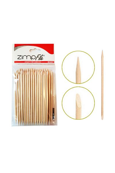 Zimpfile Wooden Cuticle Pusher 50 Pieces