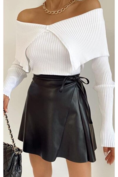 AL&SU BUTİK Fusta din piele cu dantela