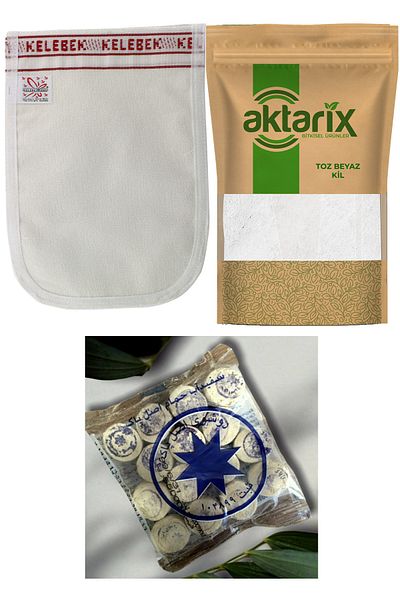 aktarix 400 g Rushur Stone (between 13-17 Pieces) + Thick Bath Scrub + 1 kg Powder White Clay