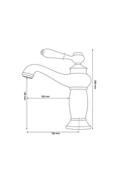 Fause Rustik Lavabo Bataryası Vintage Siyah Klb100-b