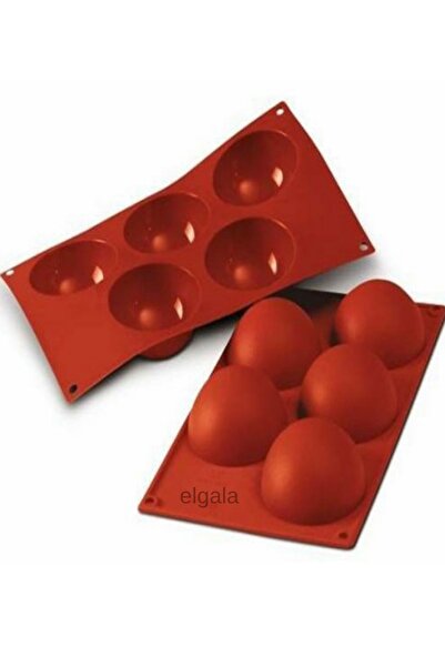 ELGALA قالب كيك على شكل كرة سيليكون للشوكولاتة والصابون والإيبوكسي وقالب المعجنات 5 أقسام