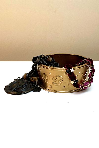 FANTASTİK SANAT ATÖLYESİ Jewelry Box Accessory Organizer Necklace Bracelet Earring Ring Anklet Astrology Zodiac Stone Gold Color