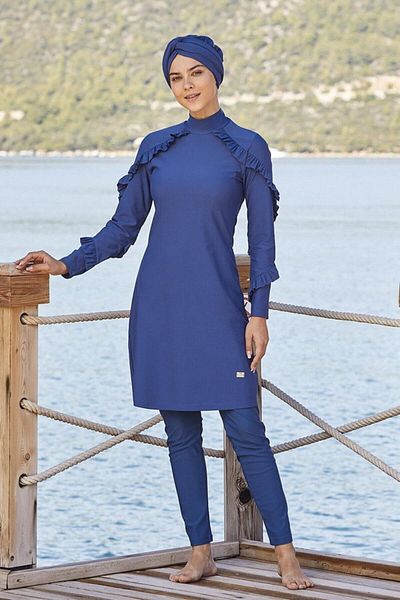 Adasea Slim Fit Lycra Closed Hijab μαγιό 4104