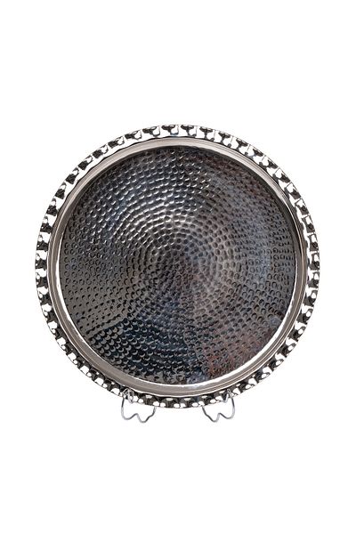 DMT COPPER HOME Dmt Gaziantep Copper 29cm Hand Forged Presentation Serving Tray 29cm (patched)