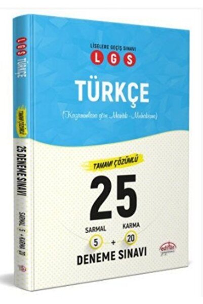 Editör Yayınevi 8.sınıf Lgs Türkçe 5 Sarmal + 20 Karma 25 Deneme Sınavı Editö...