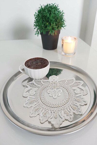 Emtory Home 6 Adet Affection Beyaz Fransız Tarzı Modern Bardak Altlığı & Kokt...