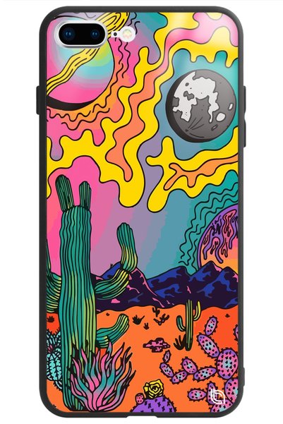WANNA PROTECT iPhone 8 Plus Desert Fabric Premium Patterned Glossy Phone Case