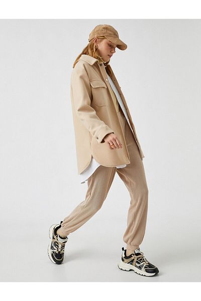 Koton Long Sleeve Pocket Coat