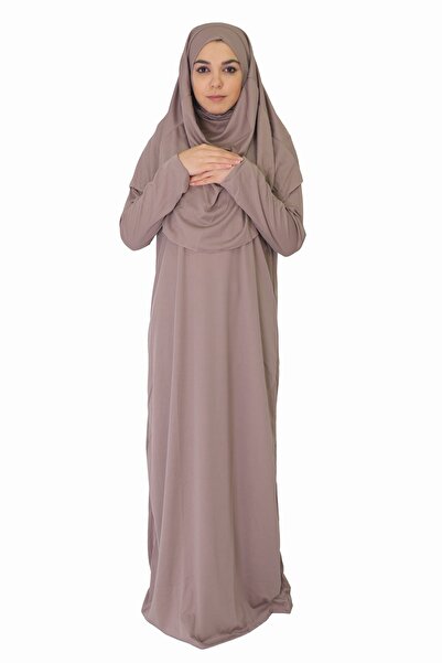 ZEHRANAZ NAMAZ ELBİSESİ Φόρεμα προσευχής χωρίς φερμουάρ Mink