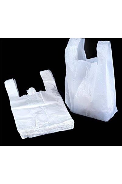 Sakallı Askılı Atlet Büyük Boy Beyaz Poşet 30x50 1 Kg